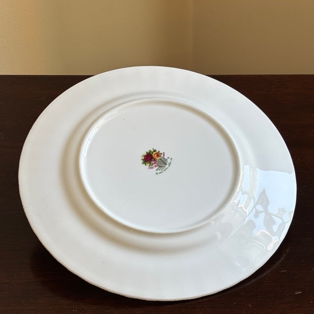 Vintage English Bone China Handled Serving Plate For Sale - Image 11 of 13