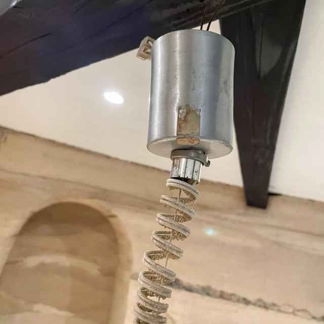 1970s Henri Mathieu French Space Age Silver Moon Pendant Lamp For Sale - Image 11 of 12