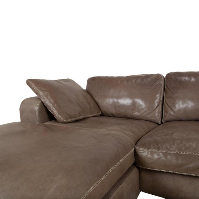 Valentino Corner Sofa in Brown Leather from Machalke For Sale - Image 4 of 17