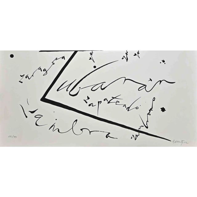 Letter Z from Alphabet series is an original lithograph realized by Rafael Alberti in 1972. Hand-signed and dated on the...
