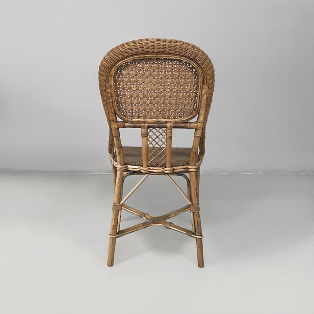 Art Nouveau Italian Chairs in Rattan and Light Blue Rattan, 1900s, Set of 2 For Sale - Image 4 of 18