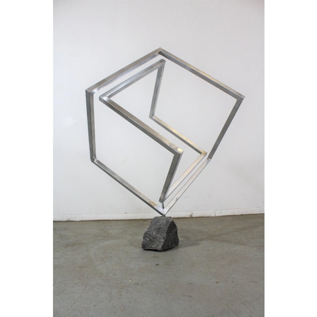 Large Mid-Century Modern Style 3d Cubic Sculpture For Sale - Image 10 of 10