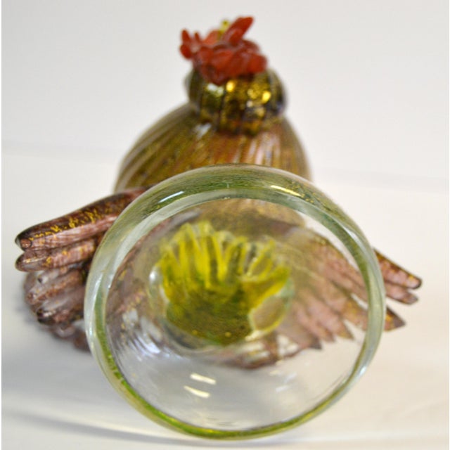 1970s Alfredo Barbini Manner Colorful Murano Style Art Glass Turkey Figurine Italy For Sale - Image 10 of 12