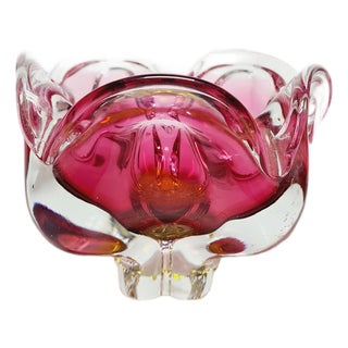 Decorative Bowl by J. Hospodka for Chribska Glassworks, Czechoslovakia, 1960s For Sale