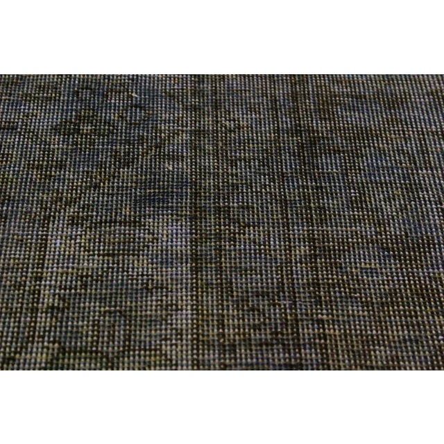 Shabby Chic 1990s Vintage Distressed Blue/Purple Wool Rug - 6'5 X 9'6 For Sale - Image 3 of 8