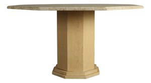 Octagonal Travertine Dining Table, Italy, 1970s