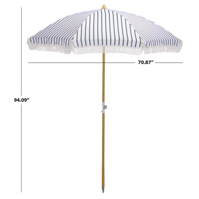 Transform your beach days with the Bella 6.5 ft Beach Umbrella in green stripe design. Perfectly crafted to bring shade...
