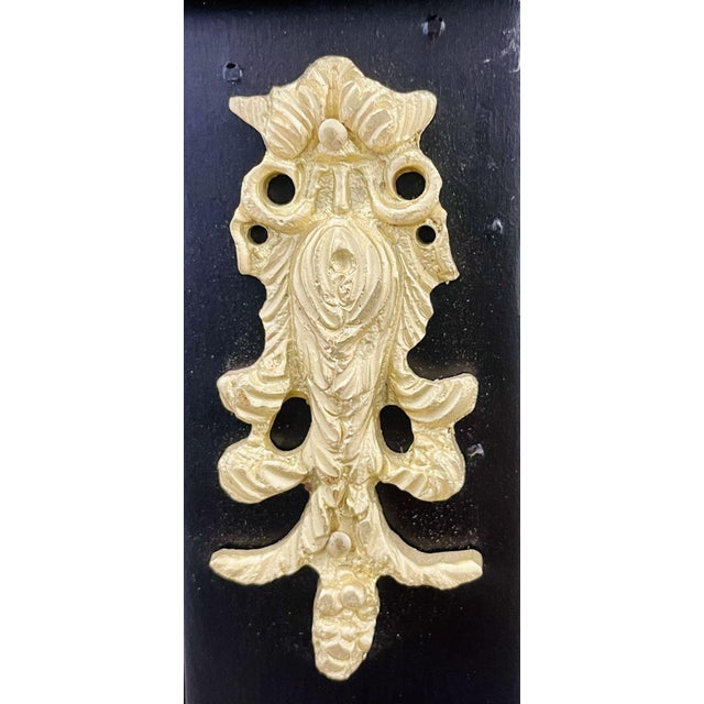 Pair of Jansen Inspired Marble-Top Galleried Ebonized End Tables / Nightstands For Sale - Image 11 of 12