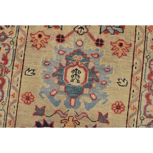 Textile Kazak Runner 2’8” X 9’8” Beige Wool Traditional Hand-Knotted Oriental Rug For Sale - Image 7 of 13
