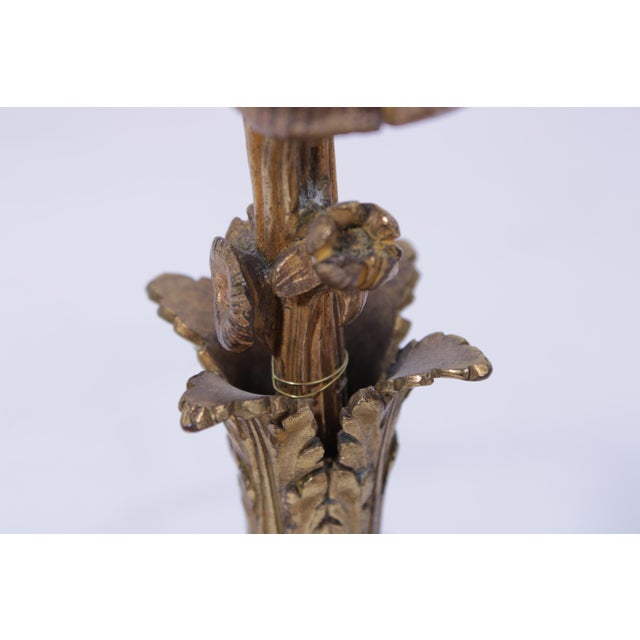 1970s Pair of Bronze Louis XV Style Table Lamps For Sale - Image 11 of 12