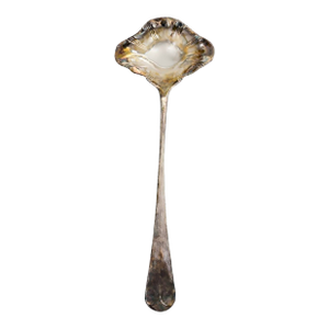 Vintage Italian Silver Plate Scalloped Serving Ladle, Marked Italy