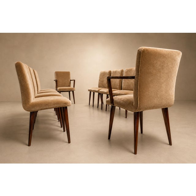 Set of 12 Brazilian Rosewood and Mohair Dining Chairs, Including Two Head Chairs, 1960s For Sale - Image 18 of 18