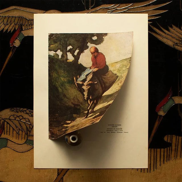 Honoré Daumier 1940s After Honore Daumier "Returning From the Market" First Edition Cottage Style Lithograph For Sale - Image 4 of 8