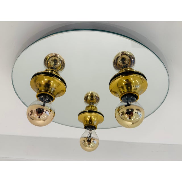 Gold 1960s Mid Century Modern Space Age German Flush Ceiling Lamp For Sale - Image 8 of 10