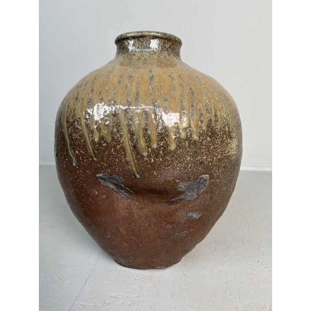Japanese Tea Leaf Jar in Brown Ceramic For Sale - Image 12 of 17