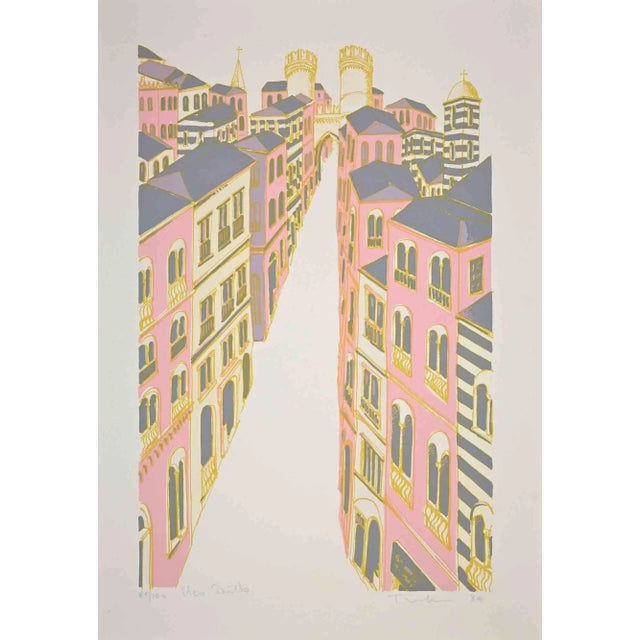 Composition is an original screenprint realized by an anonymous artist in 1984. Good conditions. The artwork is depicted...