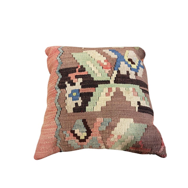 Superb Vintage Tribal Kilim Pillow Cover 16 by 16" For Sale In New York - Image 6 of 6