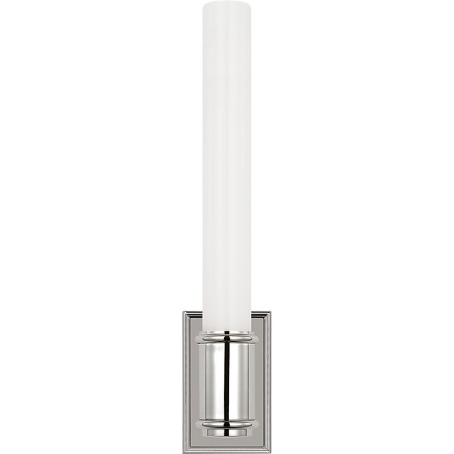 Owen 14" Single Bath Light in Polished Nickel with White Glass Designer: Chapman & Myers Finish: Polished Nickel Height:...