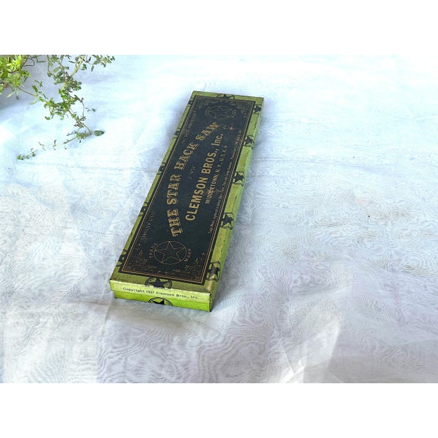 Industrial Vintage Advertising Tin Box With Hinged Lid For Sale - Image 3 of 10