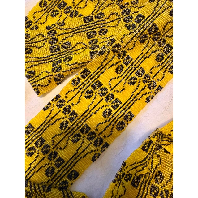 American Elegant Vintage Gold & Black Glass Beaded Folk-Art Belt, Sash or Scarf, 80” Long For Sale - Image 3 of 9