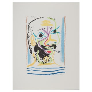 Pablo Picasso, The Taste of Happiness, Portrait with Cigarette, Lithograph For Sale