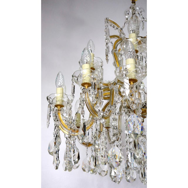 Crystal 18-Light Chandelier, 1990s For Sale - Image 4 of 17