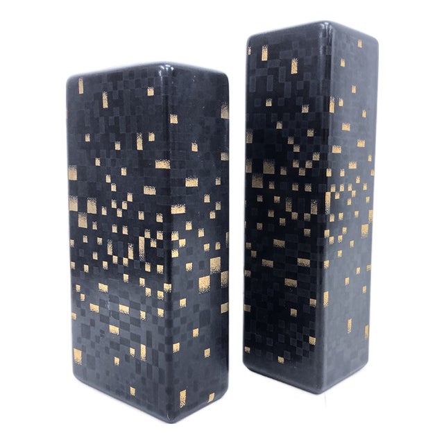 Square Ceramic Vases by Steuler, 1970s, Set of 2 For Sale