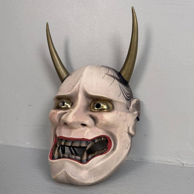 Wood and Polychrome Decorative Hannya Mask, Japan, 1990s For Sale - Image 12 of 12