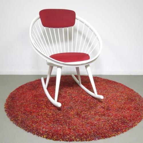 Round Rocking Chair by Yngve Ekstrom for Swedese, 1960s For Sale - Image 4 of 4