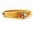 Mid-Century Modern Vintage 14k Gold Diamond and Opal Hinged Bangle Bracelet For Sale - Image 3 of 12