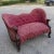 Carved Wood & Fabric Sofa For Sale - Image 3 of 9
