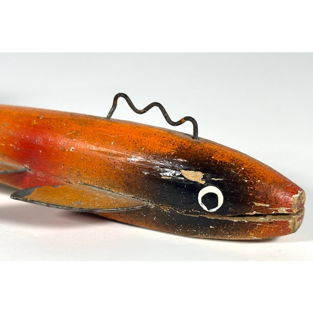 Folk Art Fish Decoy for your consideration. The decoy measures approx. 6 inches long, 2 inches wide and 1 1/2 inches tall....
