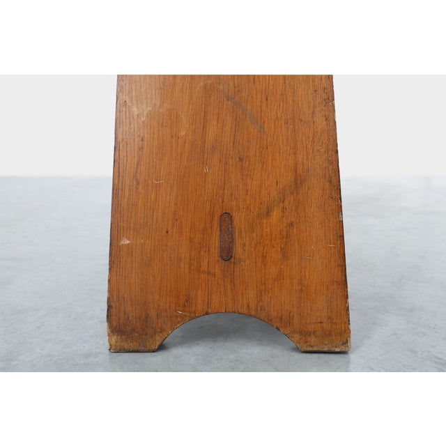 Rustic Pine Stool with Cut-Out Trestle Legs, Sweden, 1920 For Sale - Image 16 of 17