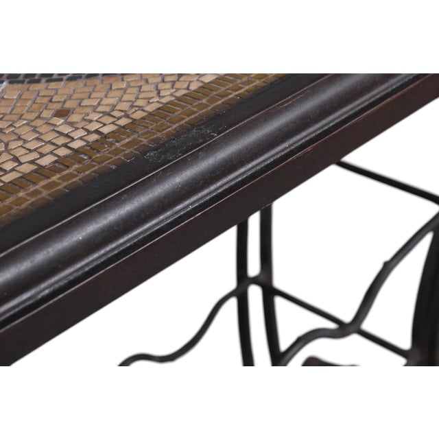 Black Mediterranean Style Console Table and Wine Rack For Sale - Image 8 of 9