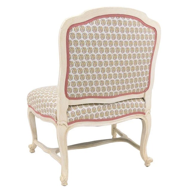 Cream 19th Century Louis XV Style Painted Slipper Chairs- a Pair For Sale - Image 8 of 12