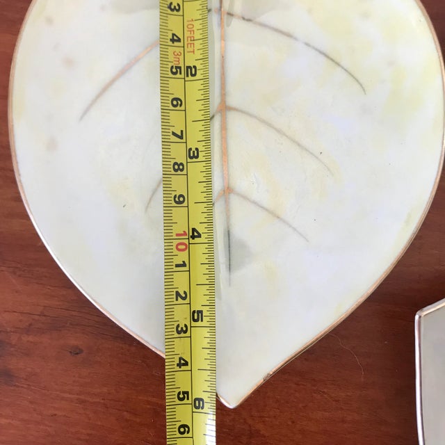 Nasco National Silver Company Light Yellow Lusterware Leaf Plates - Set of 4. For Sale - Image 4 of 8