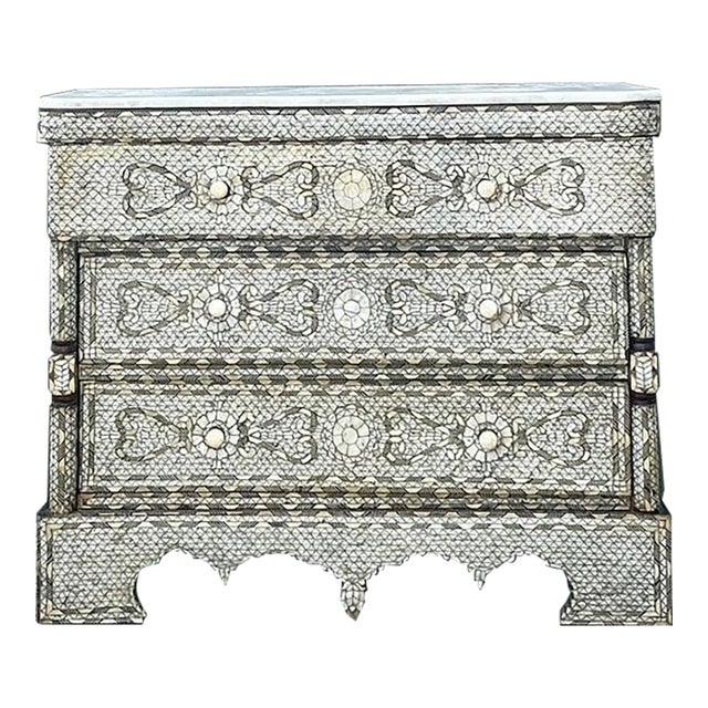 Vintage Mother of Pearl Inlay Chest of Drawers For Sale