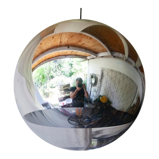 Vintage Tom Dixon; Mirror Ball Chrome Pendant Light For Sale