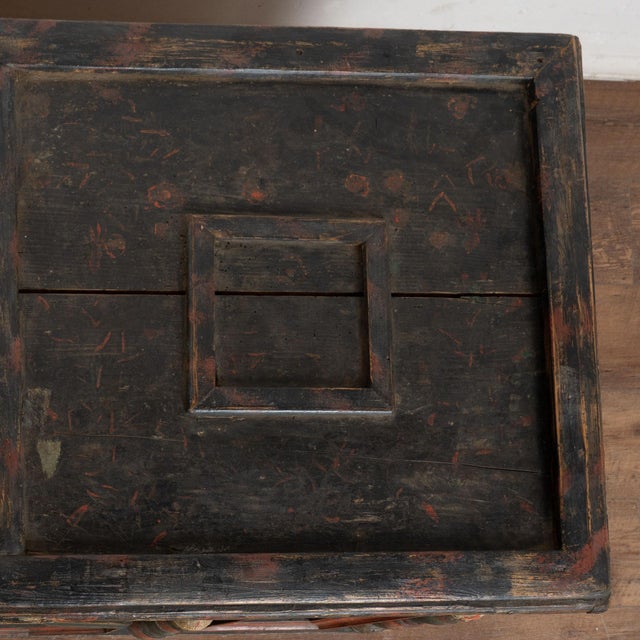 Wood Original Hand Painted Flat Top Trunk Dated 1890 From Hungary For Sale - Image 7 of 17