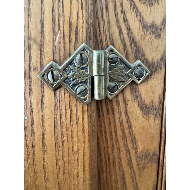 Wood Vintage 1910s Alaska Ice Box Wood Cabinet With Carved Details For Sale - Image 7 of 10