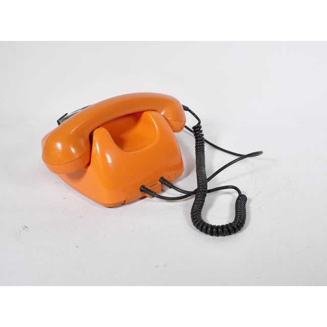 Black Space Age Rotary Dial Telephone Orange from Siemens, 1970s For Sale - Image 8 of 10