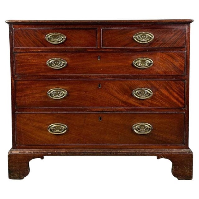 Georgian Mahogany Chest of Drawers with Brass Handles, 1800 For Sale - Image 11 of 11
