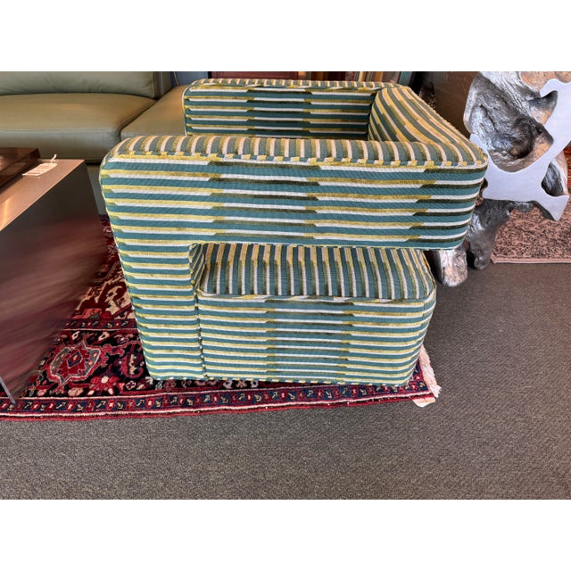 Restoration Hardware Drew Swivel Chair, Custom For Sale - Image 16 of 17