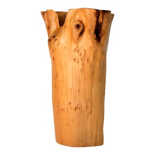 Tall Burlwood Vase For Sale