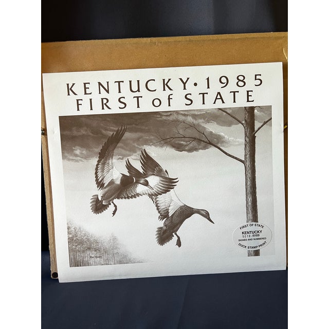 Ray Harm Signed Mallard Print With 1985 Kentucky Duck Stamp Framed For Sale - Image 10 of 12