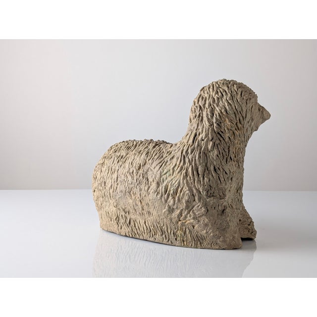 Stucco Sheep Figures, Early 20th Century, Set of 2 For Sale - Image 13 of 18