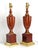 Late 20th Century Lamps Mahogany Brass & Shades For Sale - Image 5 of 10