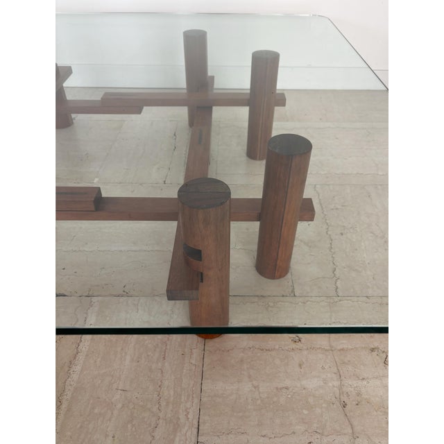 Wood Large Coffee Table by Theodore Waddell for Bernini, Italy, 1970s For Sale - Image 7 of 17