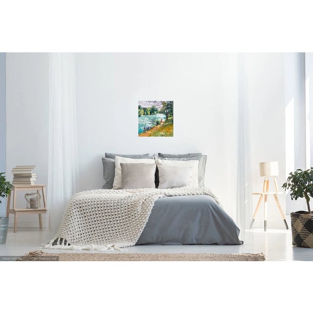 "French River Scene" Contemporary Oil Painting on Canvas For Sale In Los Angeles - Image 6 of 6