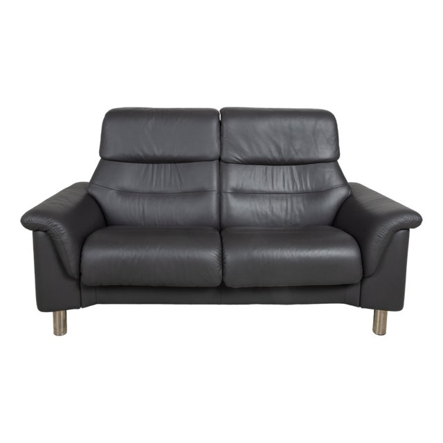 Green Leather Como Two-Seater Sofa from Stressless For Sale